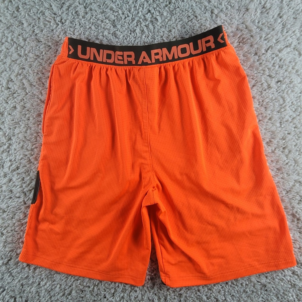 Under Armour NFL Combine Shorts Mens Large Orange 1243227 Training Mesh Excellen - Picture 5 of 13
